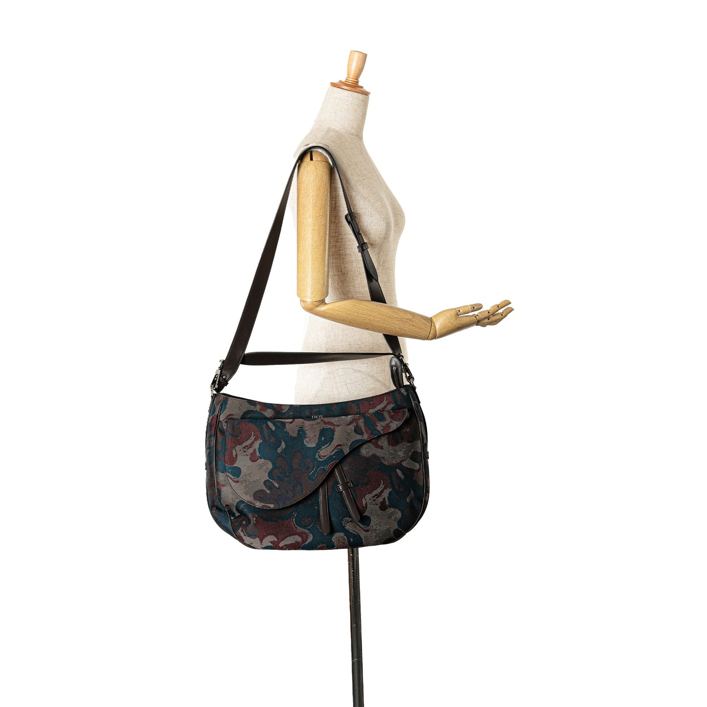 Dior Peter Doig Denim Camouflage Soft Saddle Bag