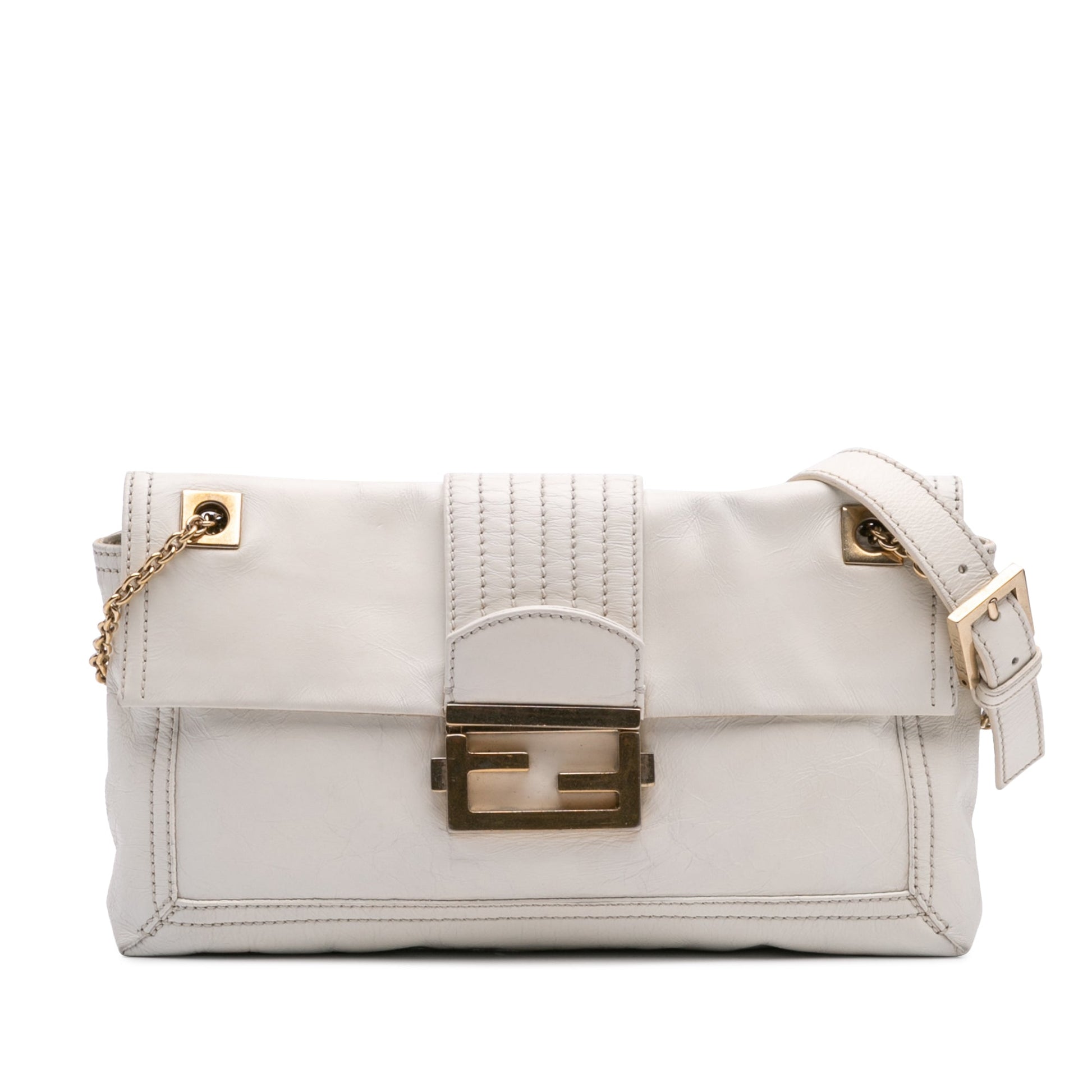 Fendi Leather Chain Baguette