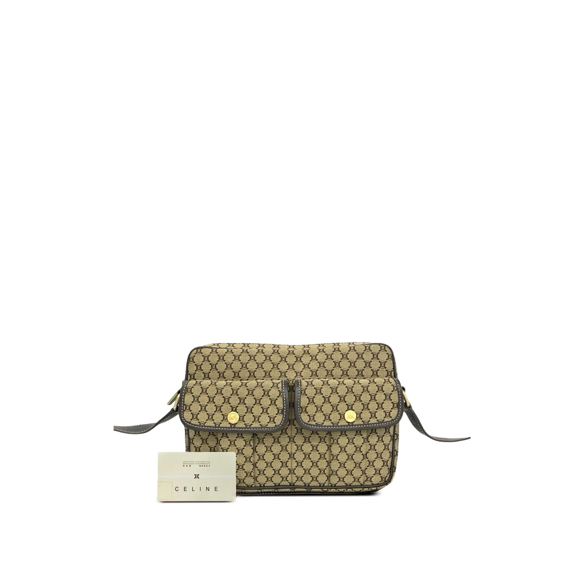 Celine Macadam Canvas Crossbody — Beige