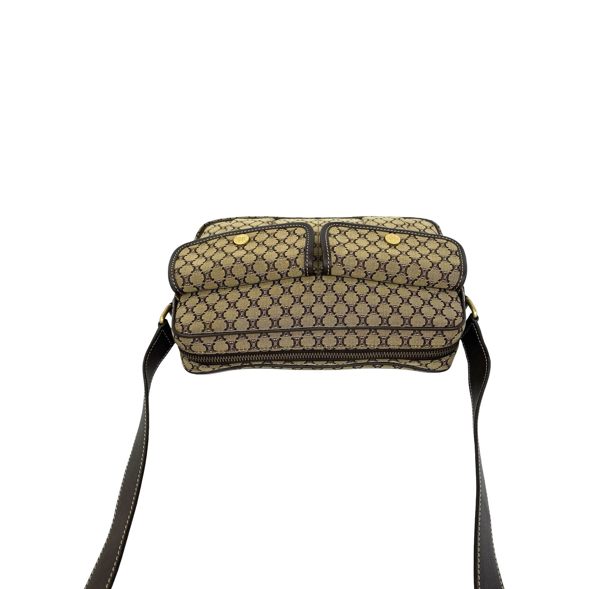 Celine Macadam Canvas Crossbody — Beige