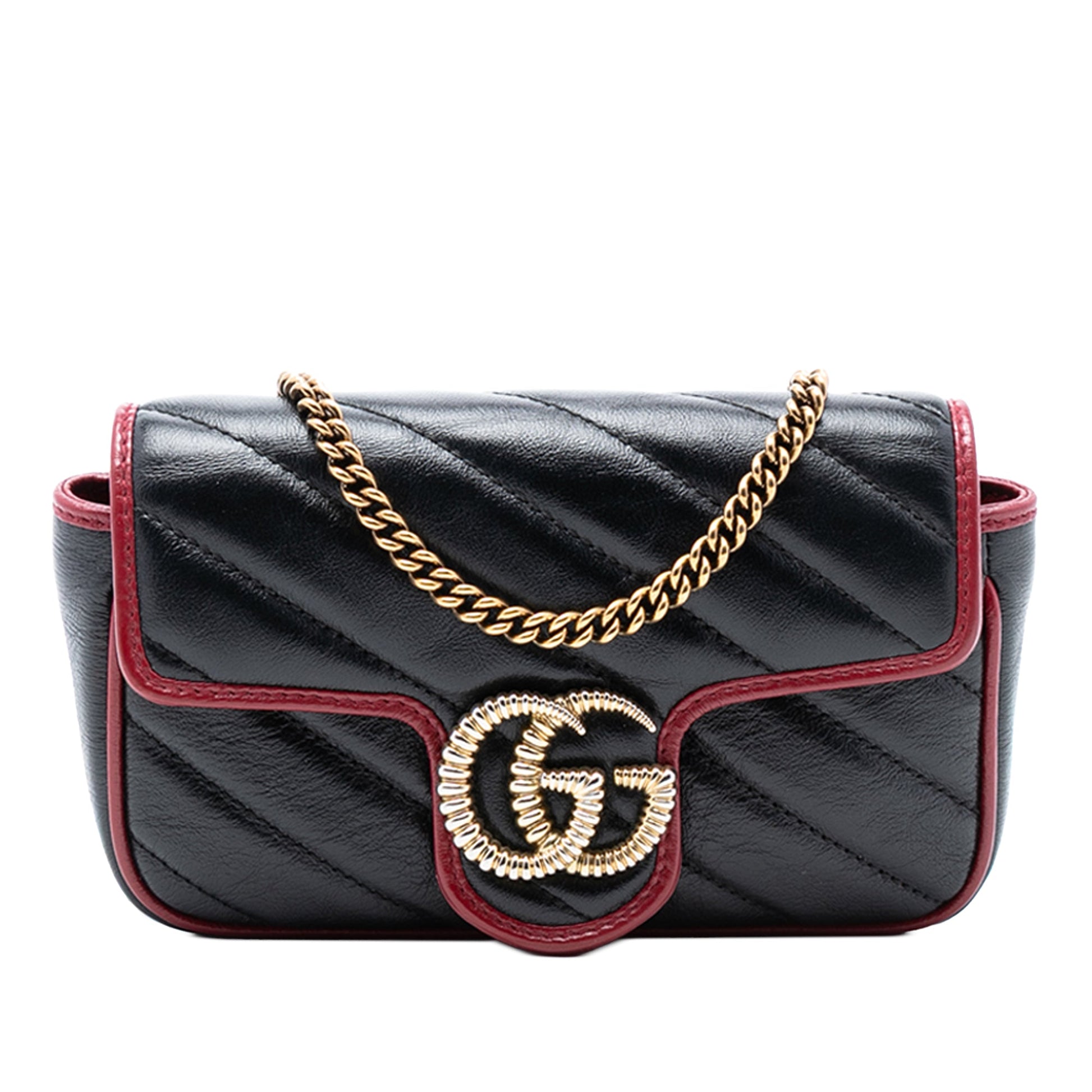 Gucci Super Mini GG Marmont Matelasse Leather Torchon Flap Crossbody