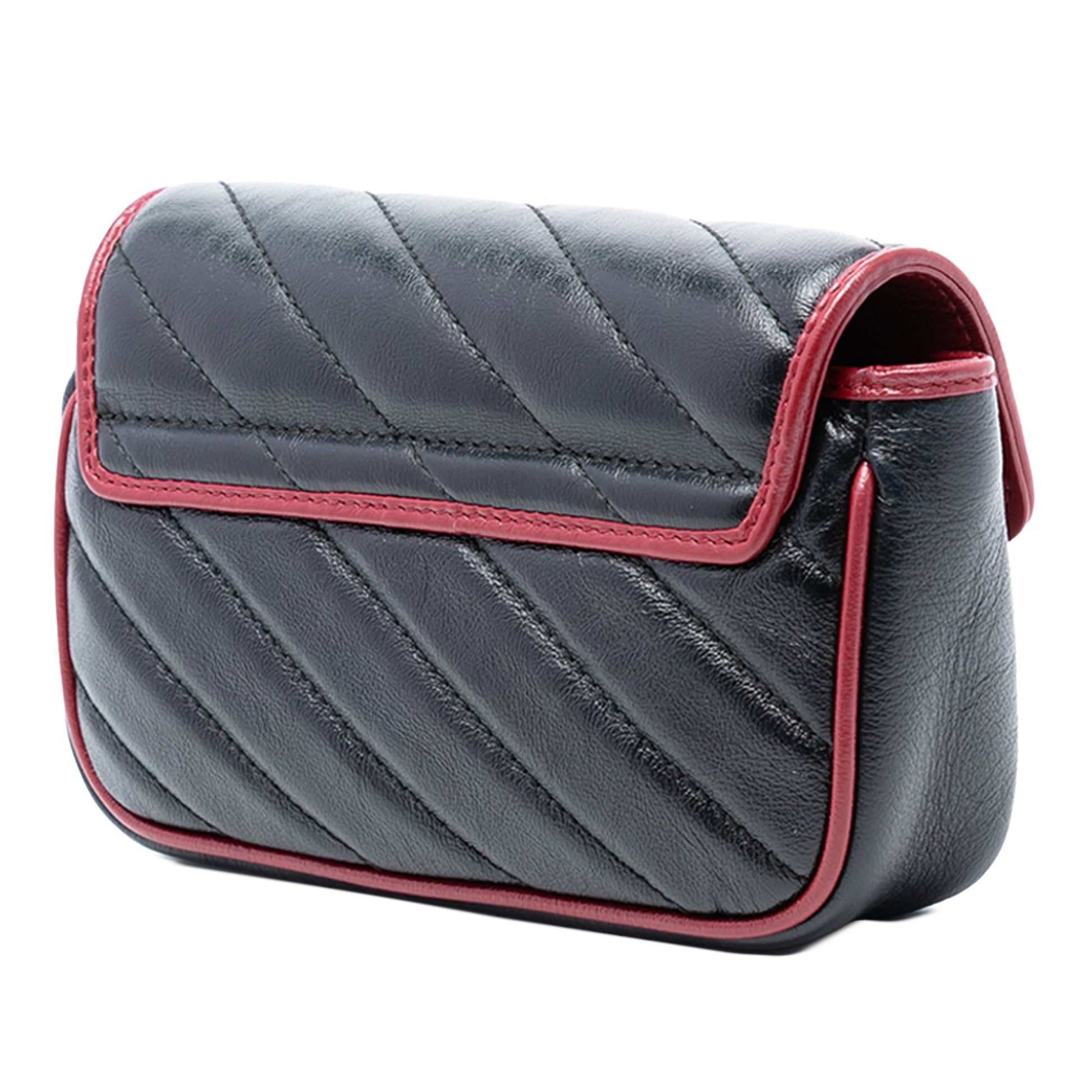 Gucci Super Mini GG Marmont Matelasse Leather Torchon Flap Crossbody
