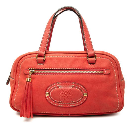 LOEWE Nubuck Anagram Madrid Fringe Handbag