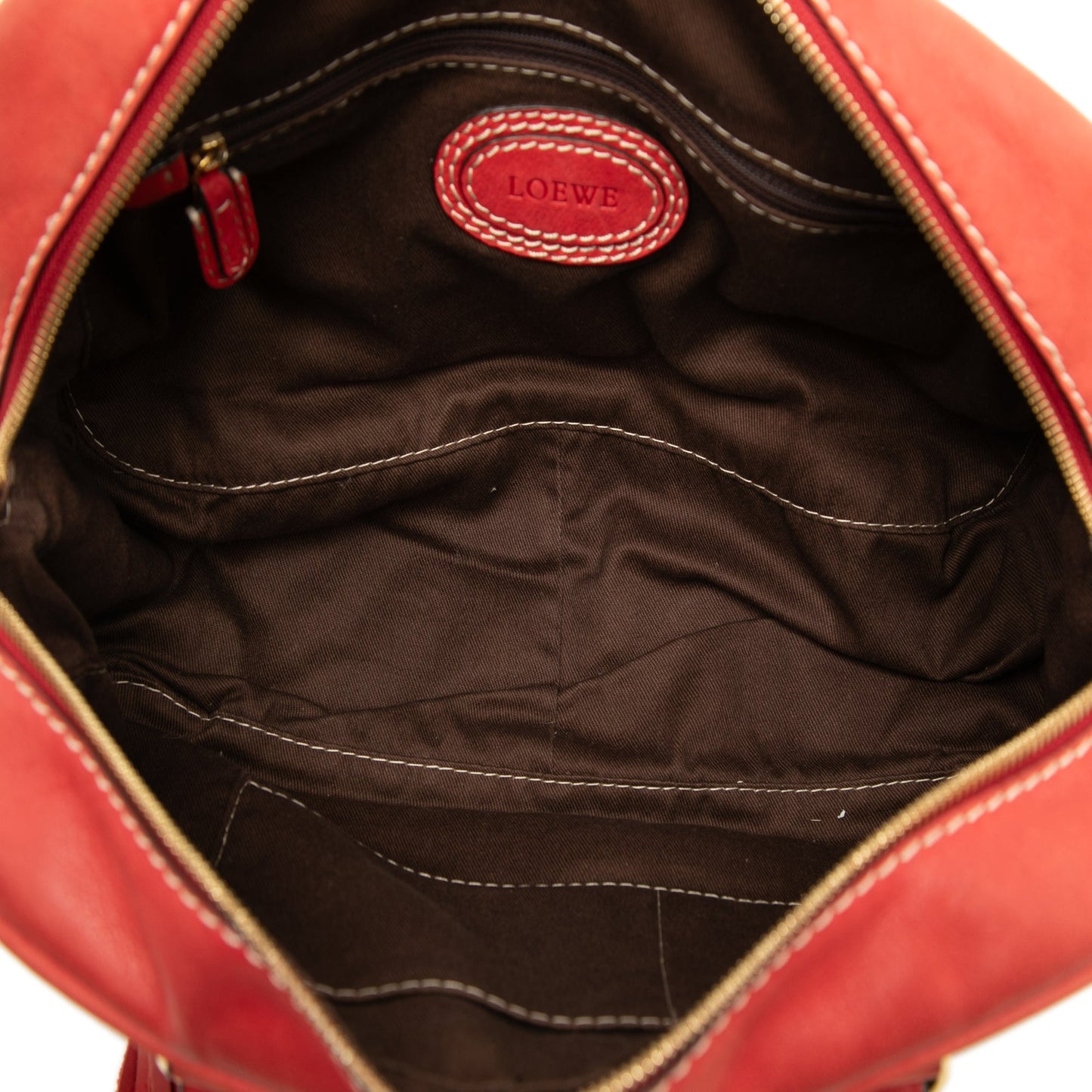 LOEWE Nubuck Anagram Madrid Fringe Handbag