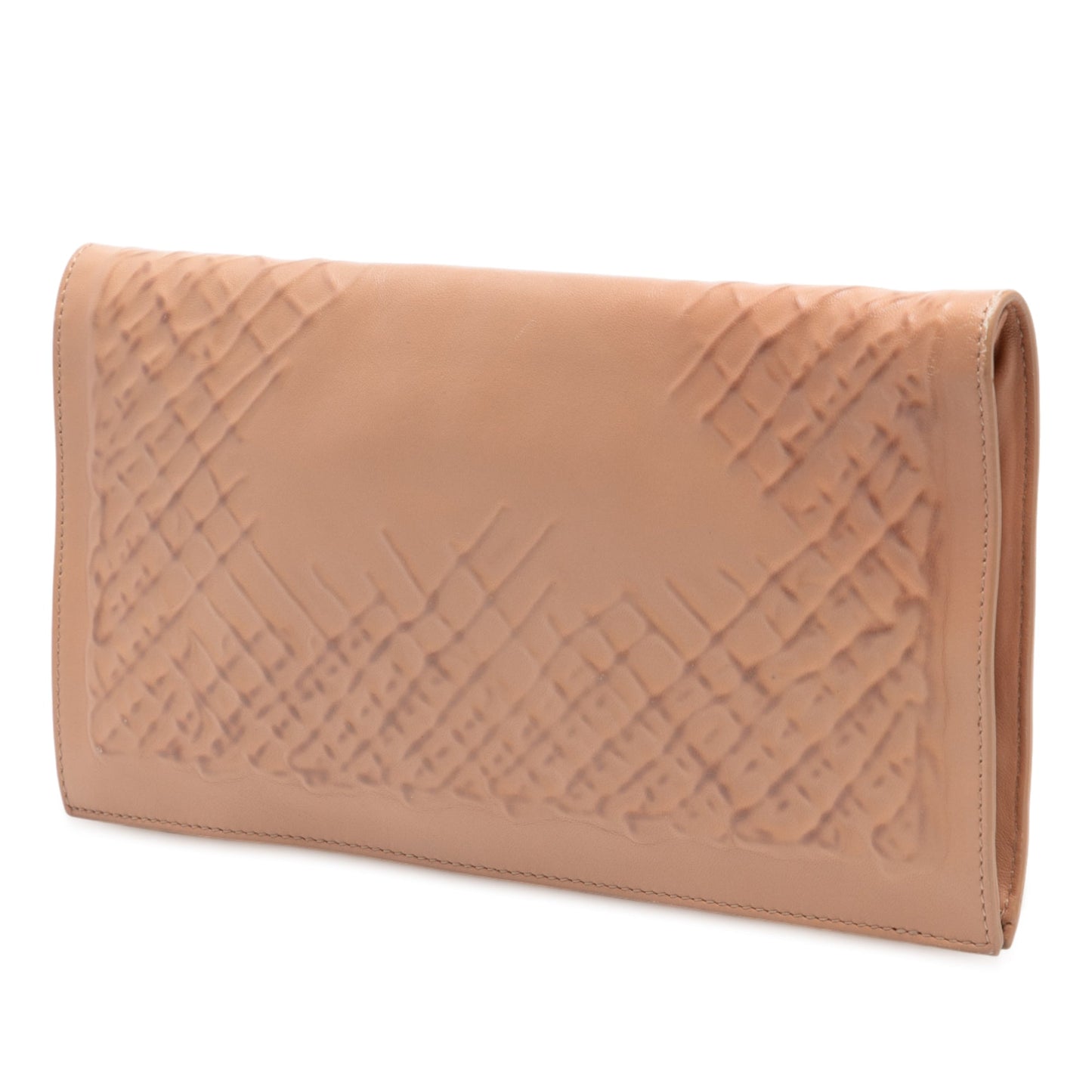 Bottega Veneta Nappa Embossed Intrecciato Turnlock Clutch