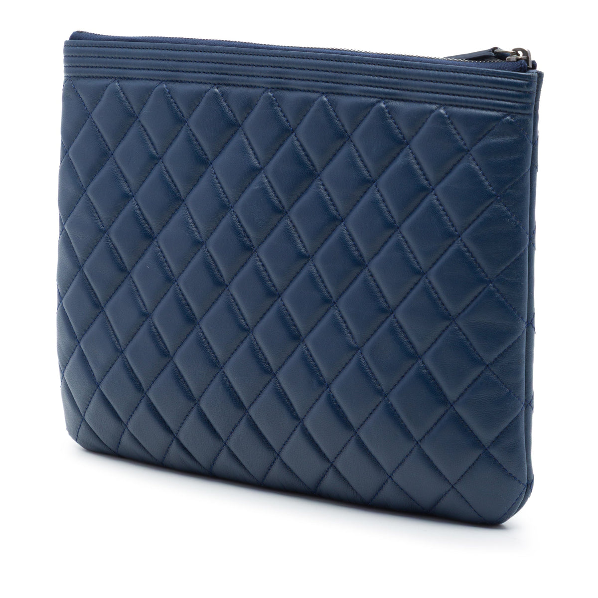 Chanel Medium Quilted Lambskin Boy O Case Clutch