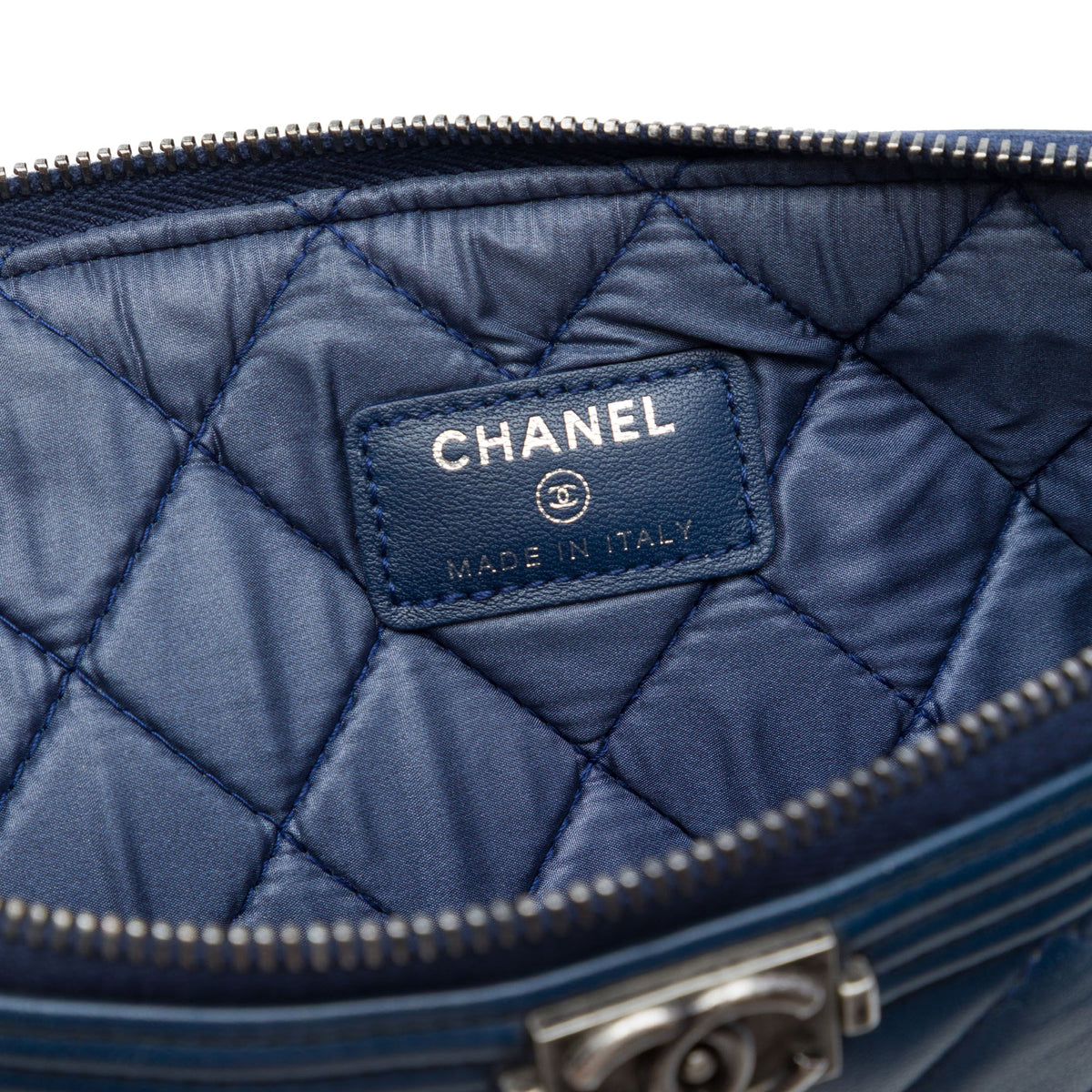 Chanel Medium Quilted Lambskin Boy O Case Clutch