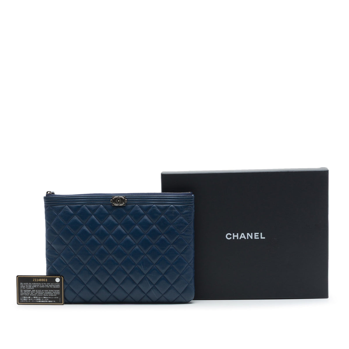 Chanel Medium Quilted Lambskin Boy O Case Clutch