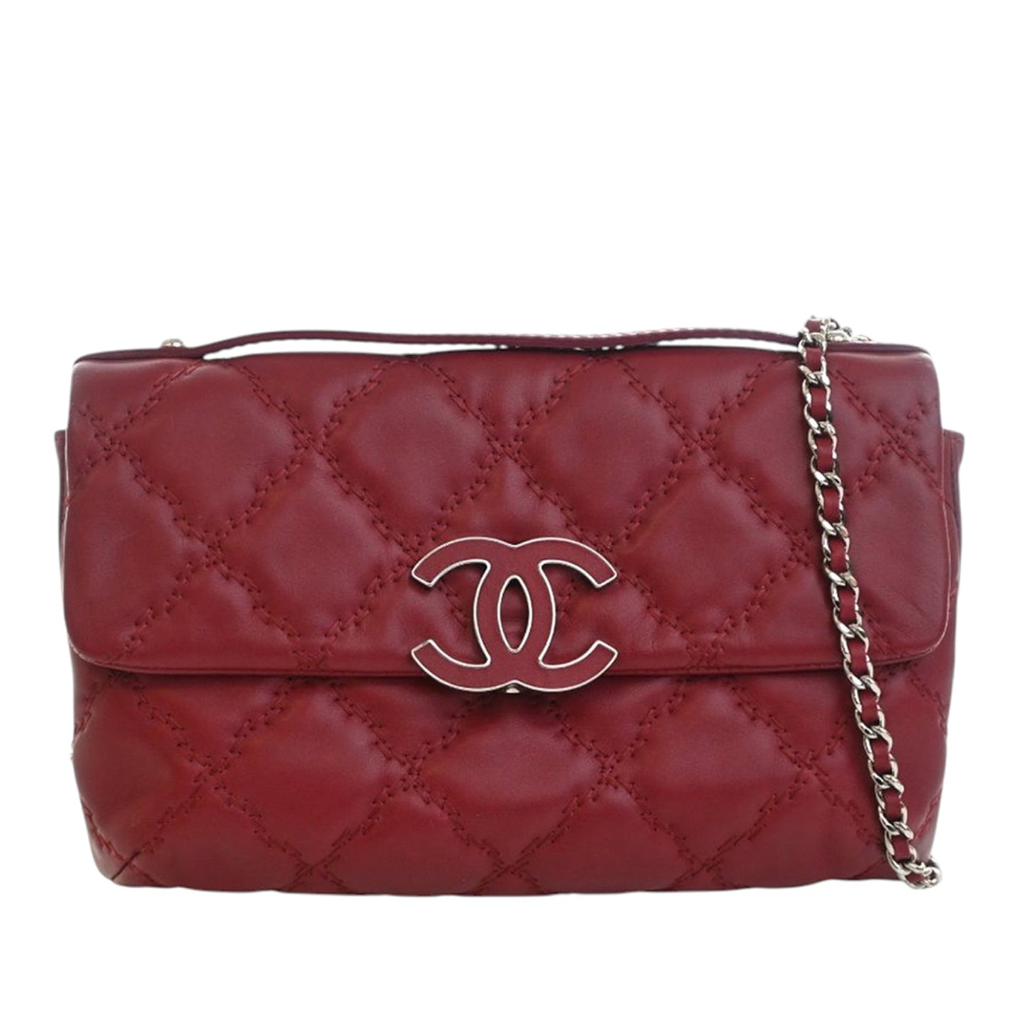 Chanel CC Quilted Calfskin Double Stitch Hamptons Flap