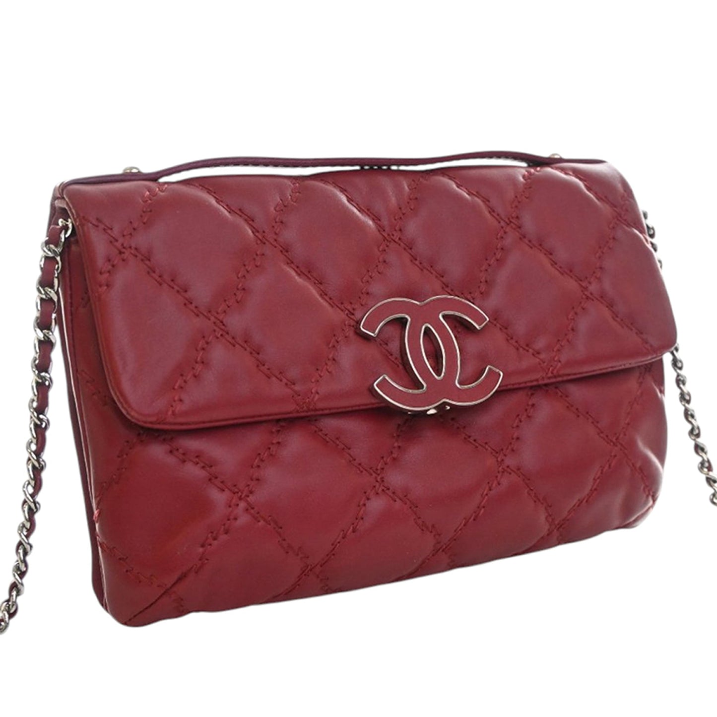Chanel CC Quilted Calfskin Double Stitch Hamptons Flap