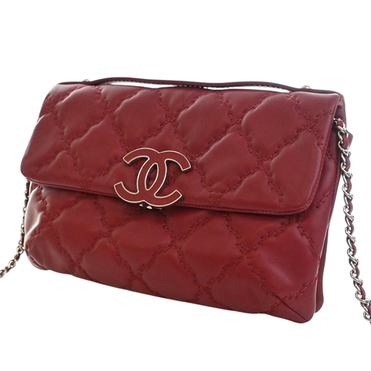 Chanel CC Quilted Calfskin Double Stitch Hamptons Flap