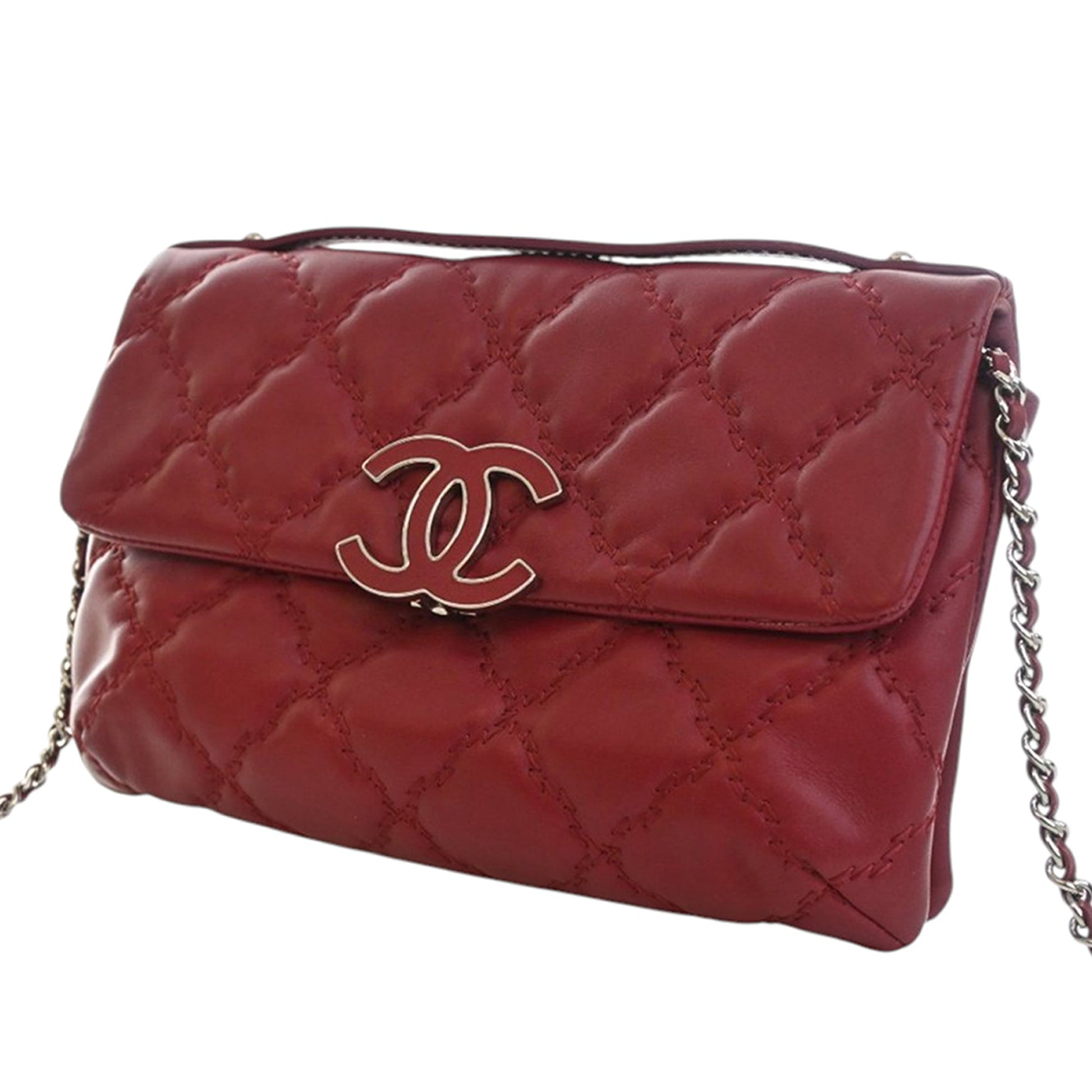 Chanel CC Quilted Calfskin Double Stitch Hamptons Flap