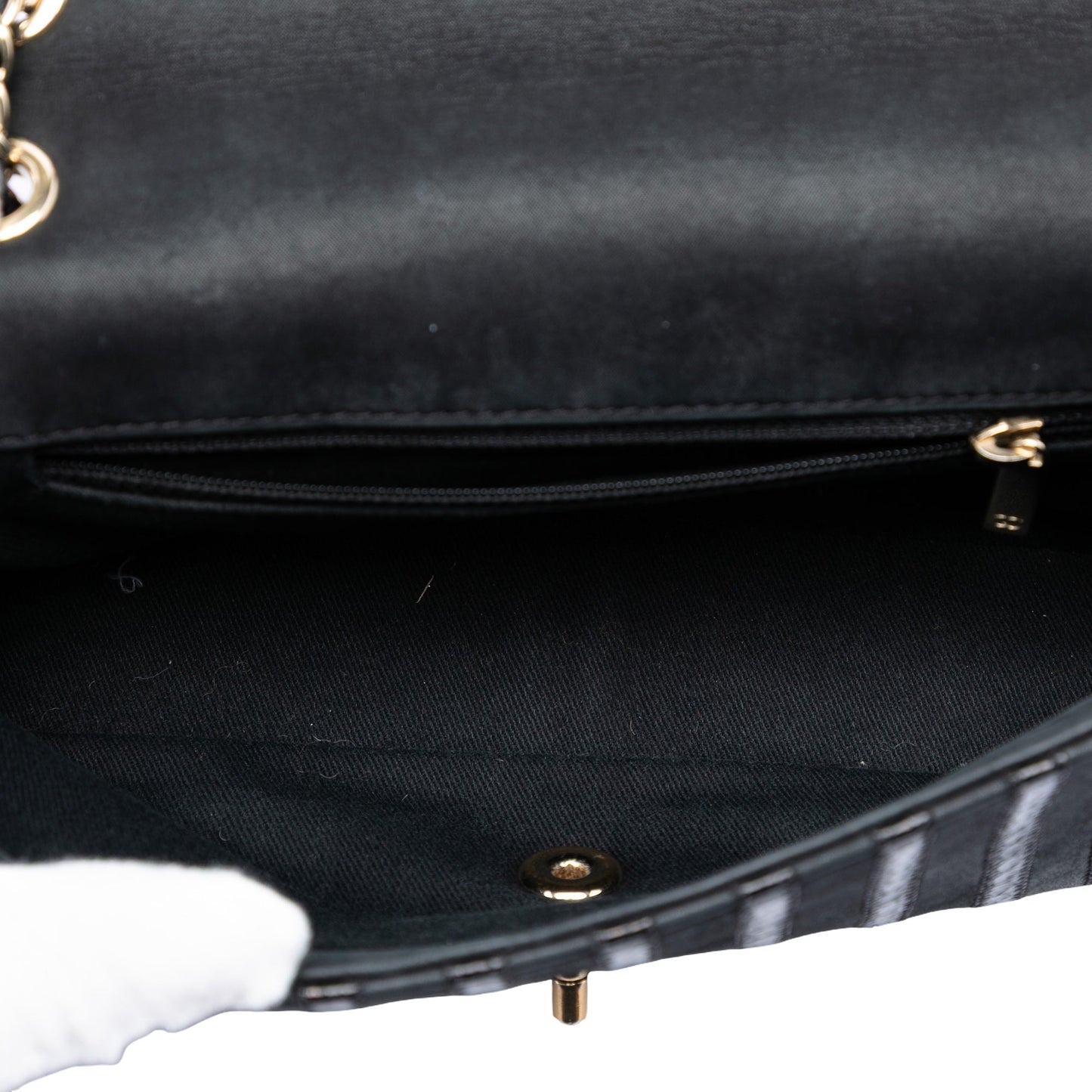 Chanel Chevron Python Embossed Calfskin and Suede Single Flap