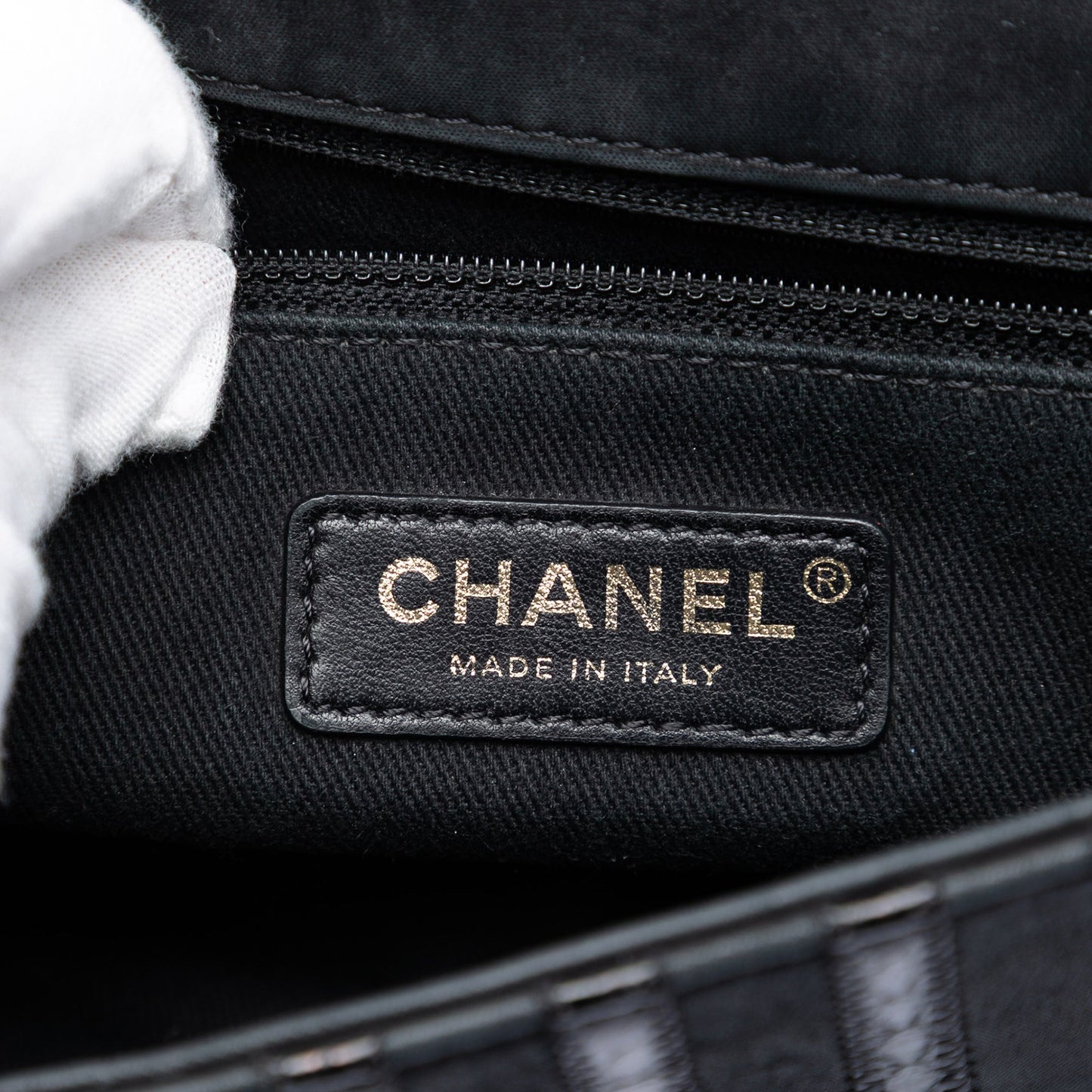 Chanel Chevron Python Embossed Calfskin and Suede Single Flap