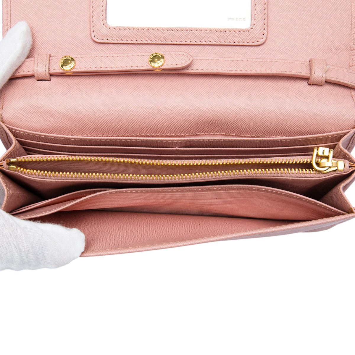 Prada Saffiano Wallet on Strap