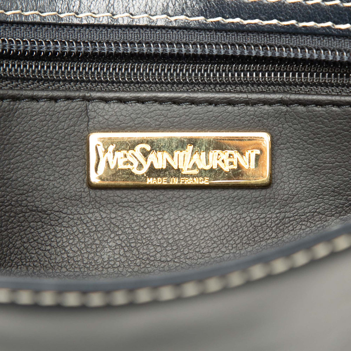 Saint Laurent Leather Y Cut Out Shoulder Bag — Black