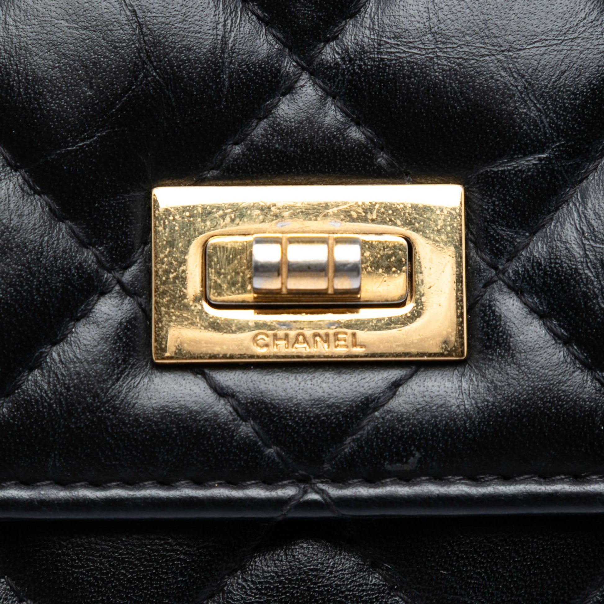 Chanel Quilted Aged Calfskin Reissue 2.55 Wallet on Chain