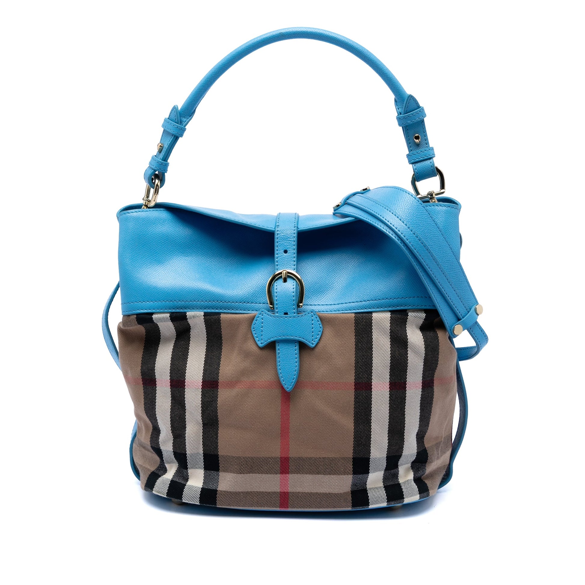 Burberry Medium Mega Check Canvas and Leather Sycamore Hobo