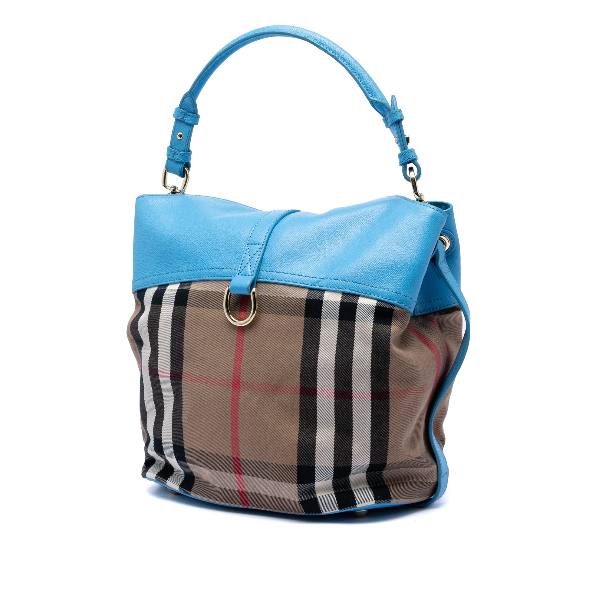 Burberry Medium Mega Check Canvas and Leather Sycamore Hobo