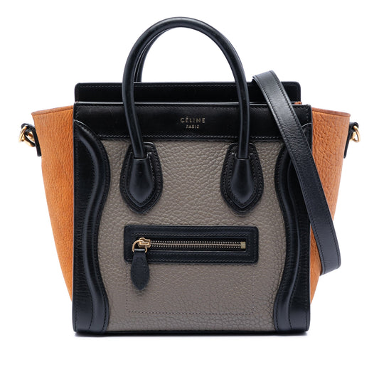 Nano Tricolor Leather Luggage Tote