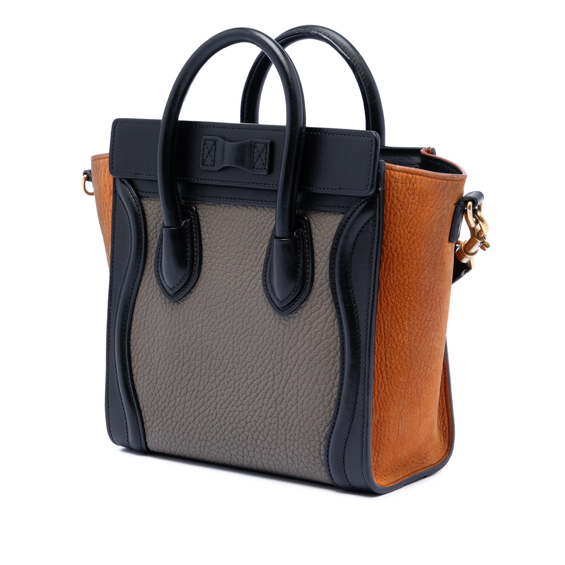 Nano Tricolor Leather Luggage Tote