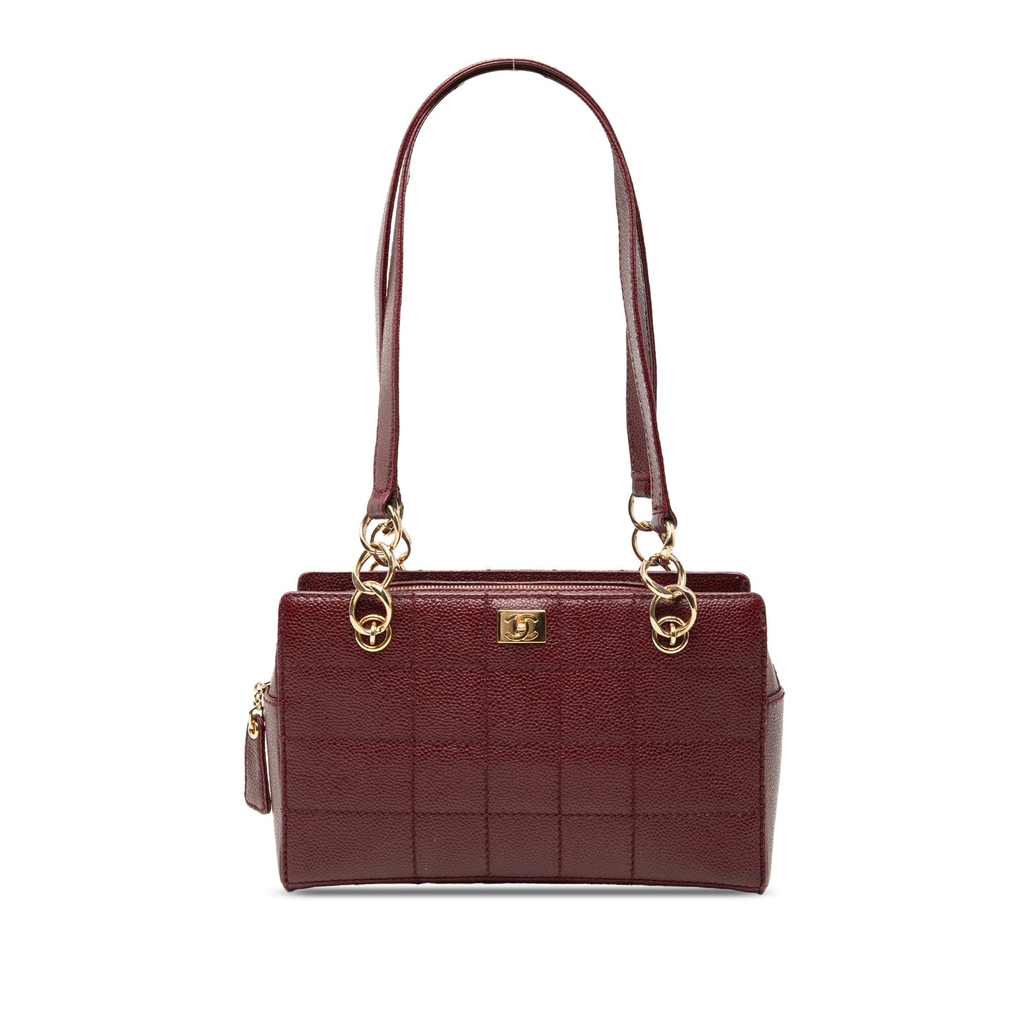 Chanel CC Choco Bar Caviar Wild Stitch Shoulder Bag