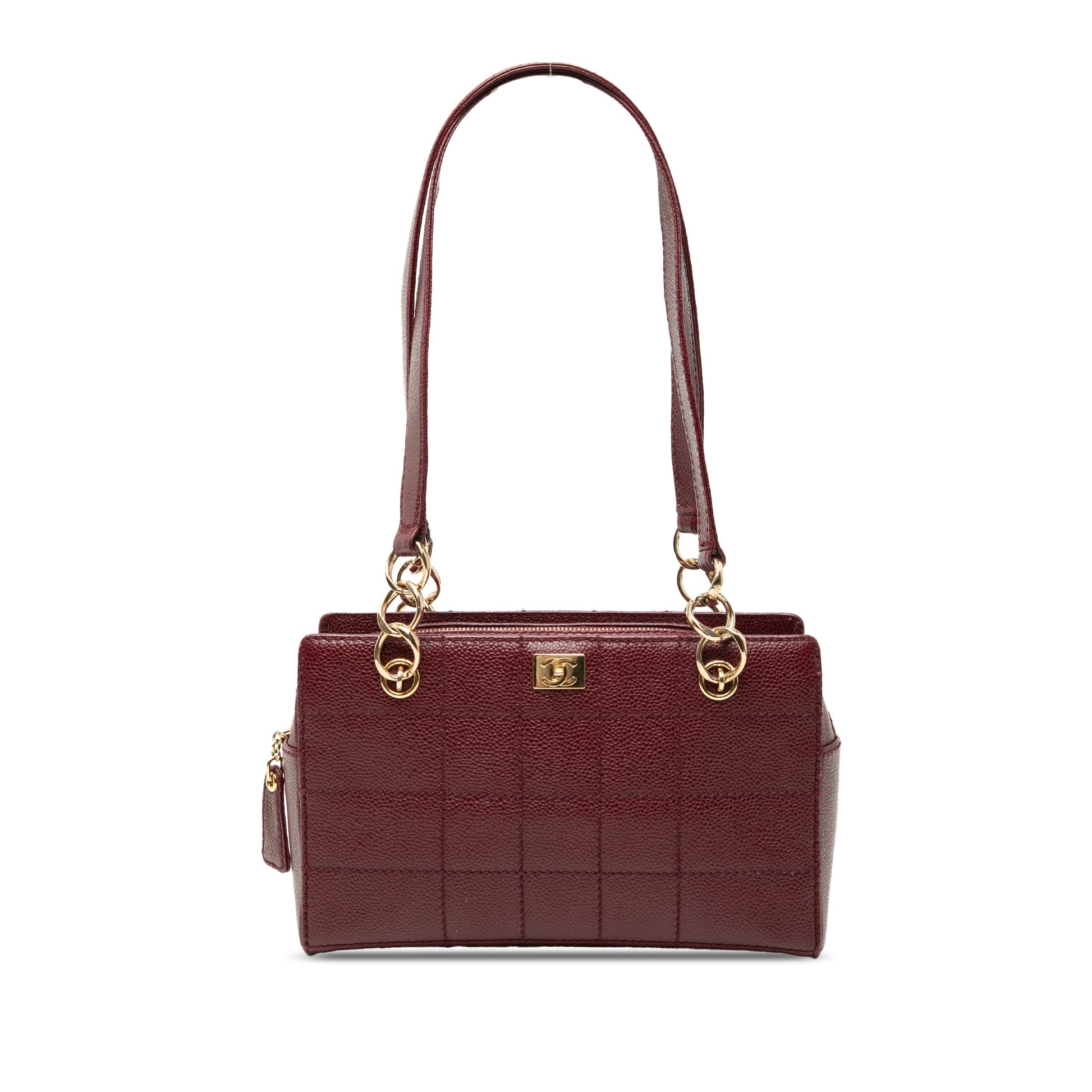 Chanel CC Choco Bar Caviar Wild Stitch Shoulder Bag