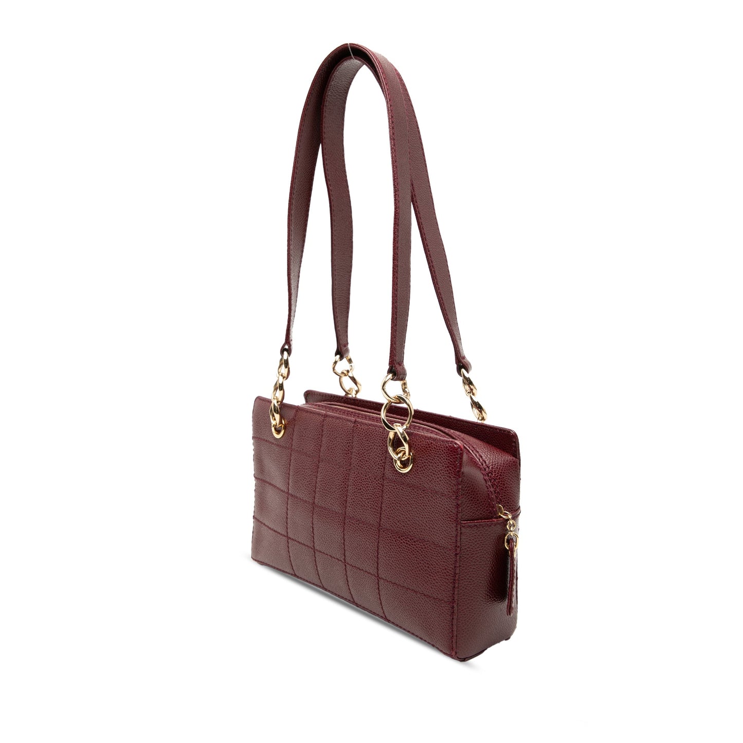 Chanel CC Choco Bar Caviar Wild Stitch Shoulder Bag