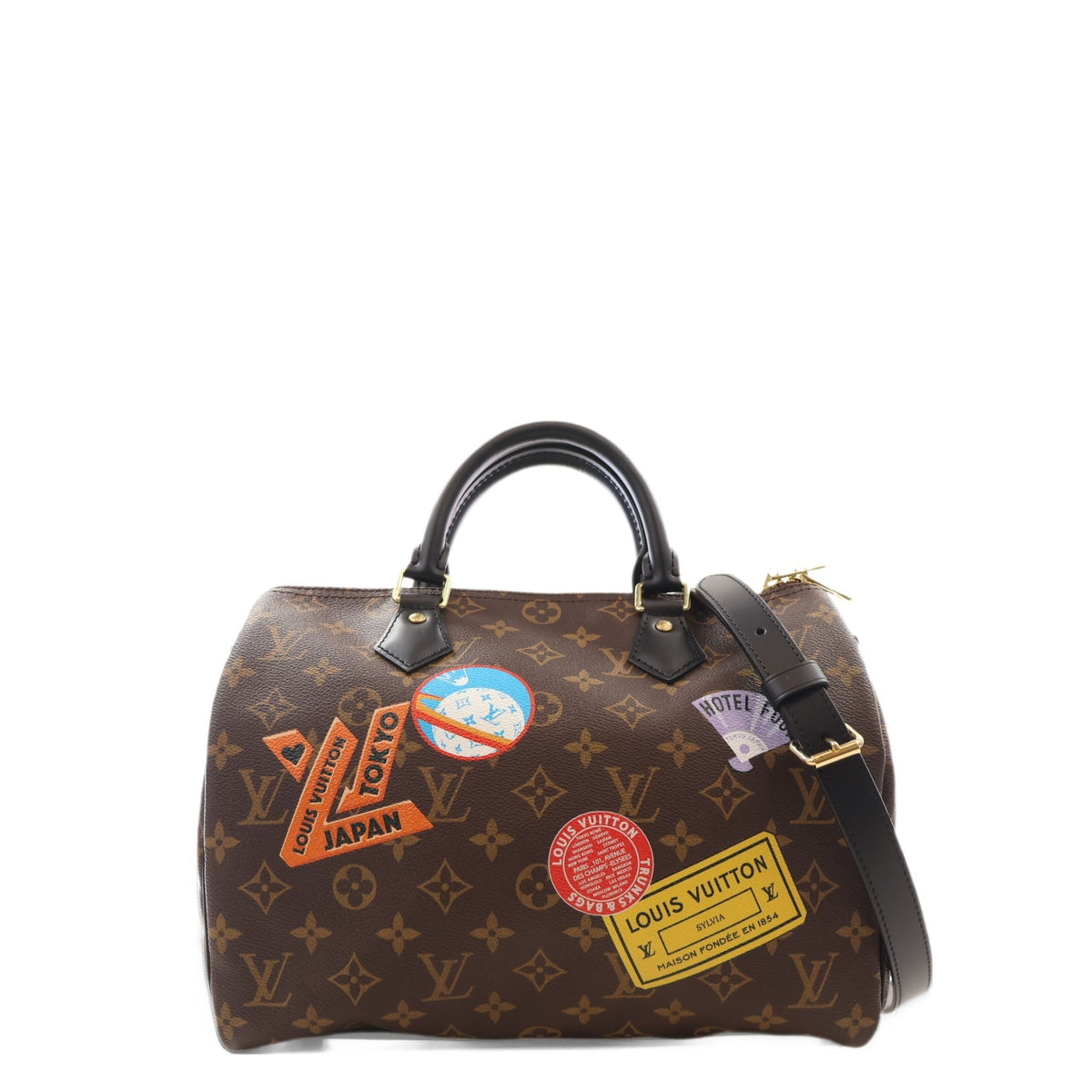 Louis Vuitton Monogram World Tour Speedy Bandouliere 30 — Brown