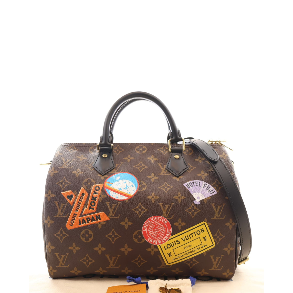 Louis Vuitton Monogram World Tour Speedy Bandouliere 30 — Brown