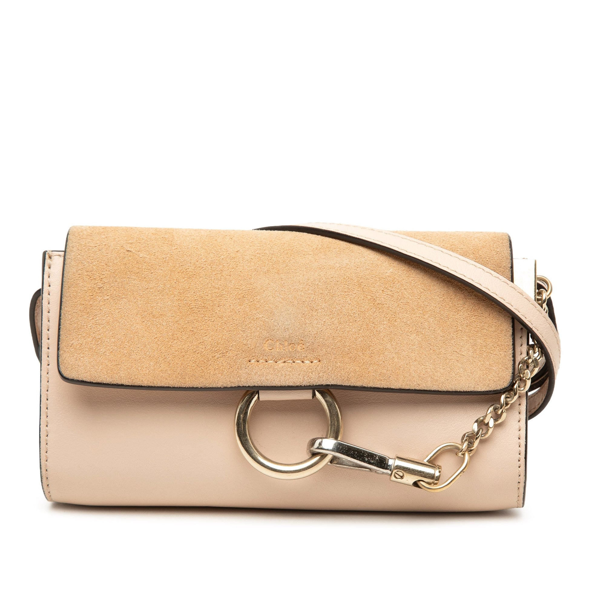 Chloé Mini Calfskin and Suede Faye Chain Crossbody