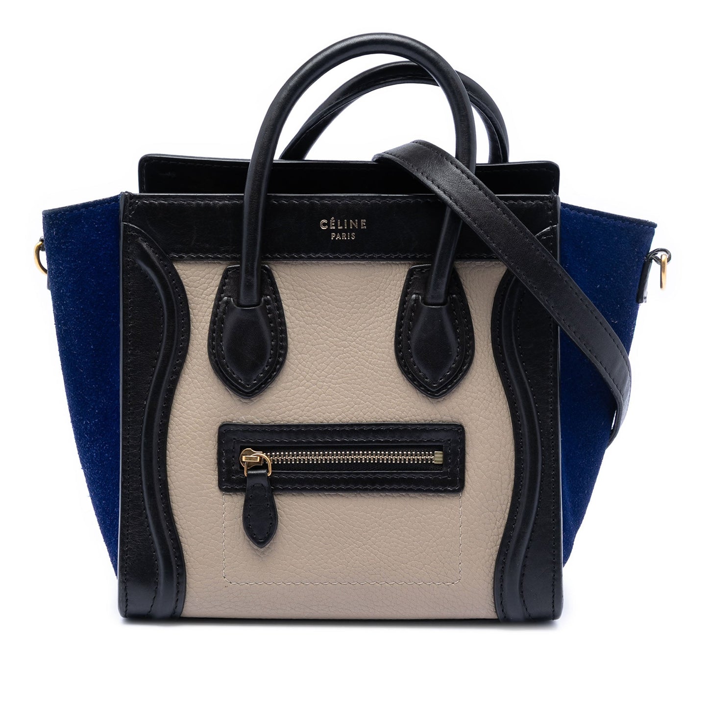Celine Nano Tricolor Leather Luggage Tote