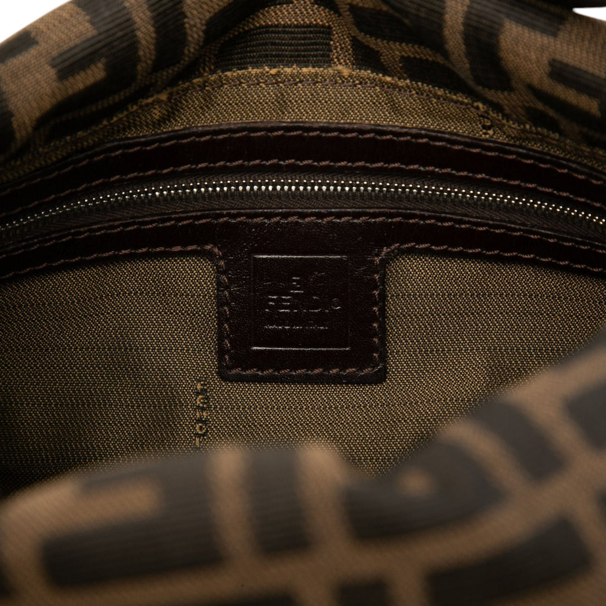 Fendi Zucca Canvas Double Flap Shoulder Bag