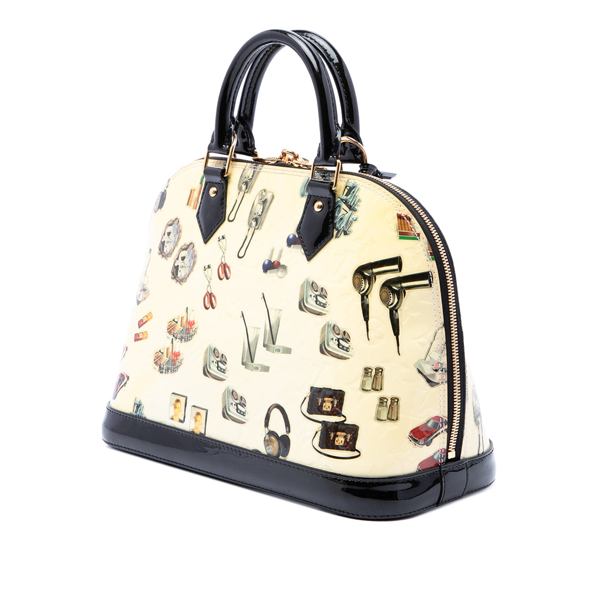 Louis Vuitton Monogram Vernis Stickers Alma MM — Beige