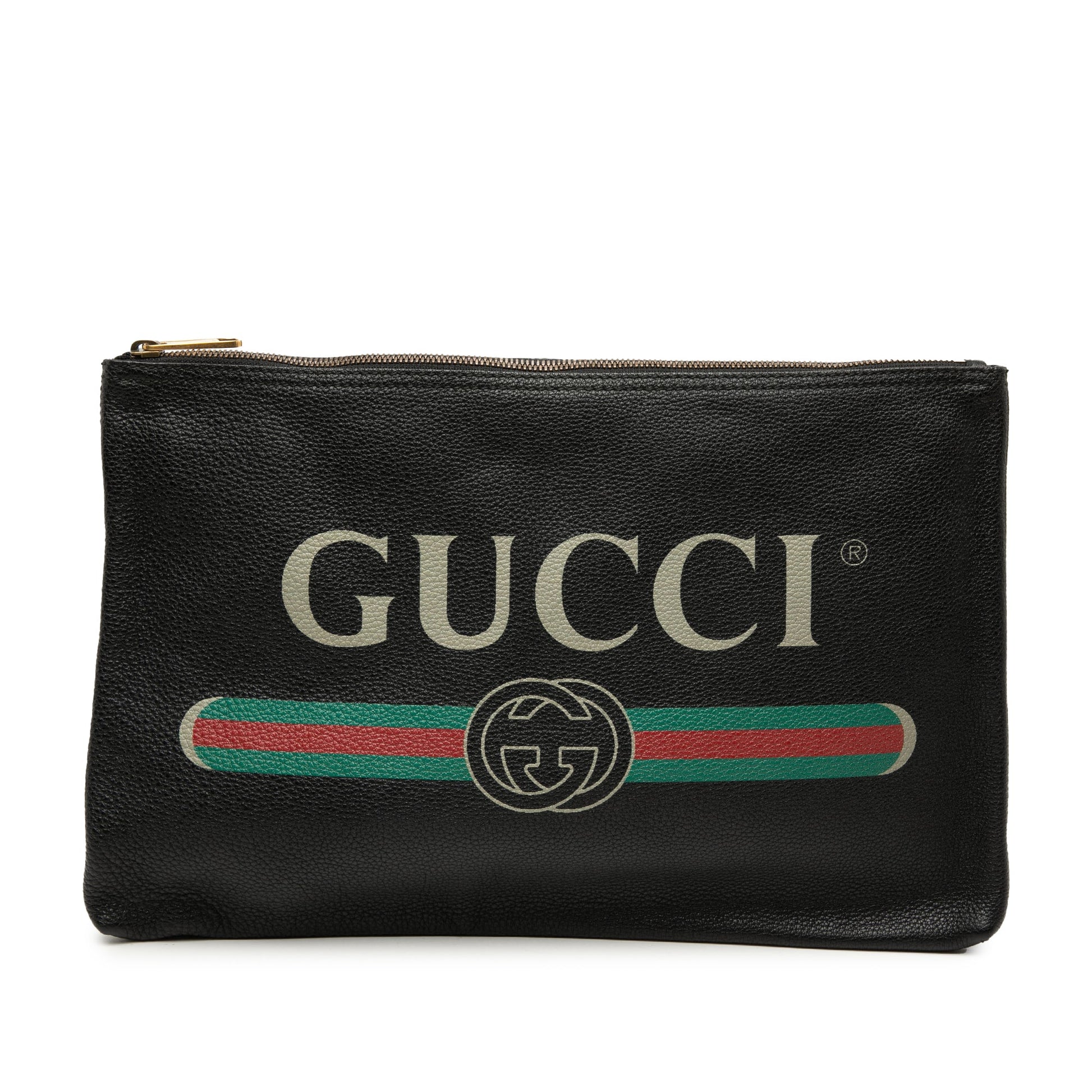 Gucci Leather Logo Clutch