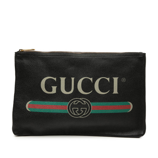Gucci Leather Logo Clutch