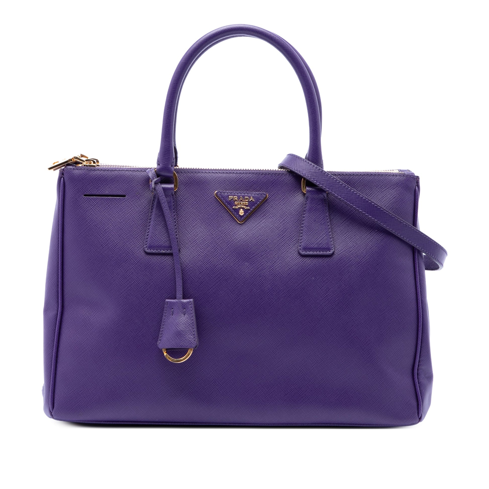 Prada Medium Saffiano Lux Galleria Double Zip Satchel