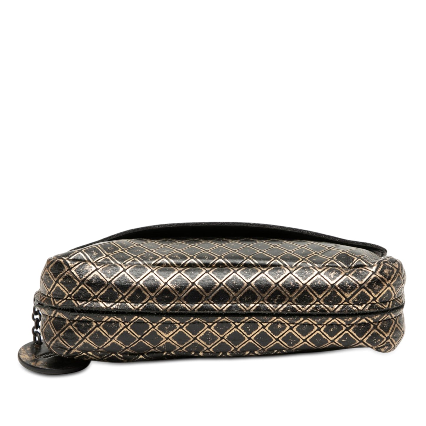 Bottega Veneta Metallic Calfskin Intrecciomirage Chain Flap Crossbody
