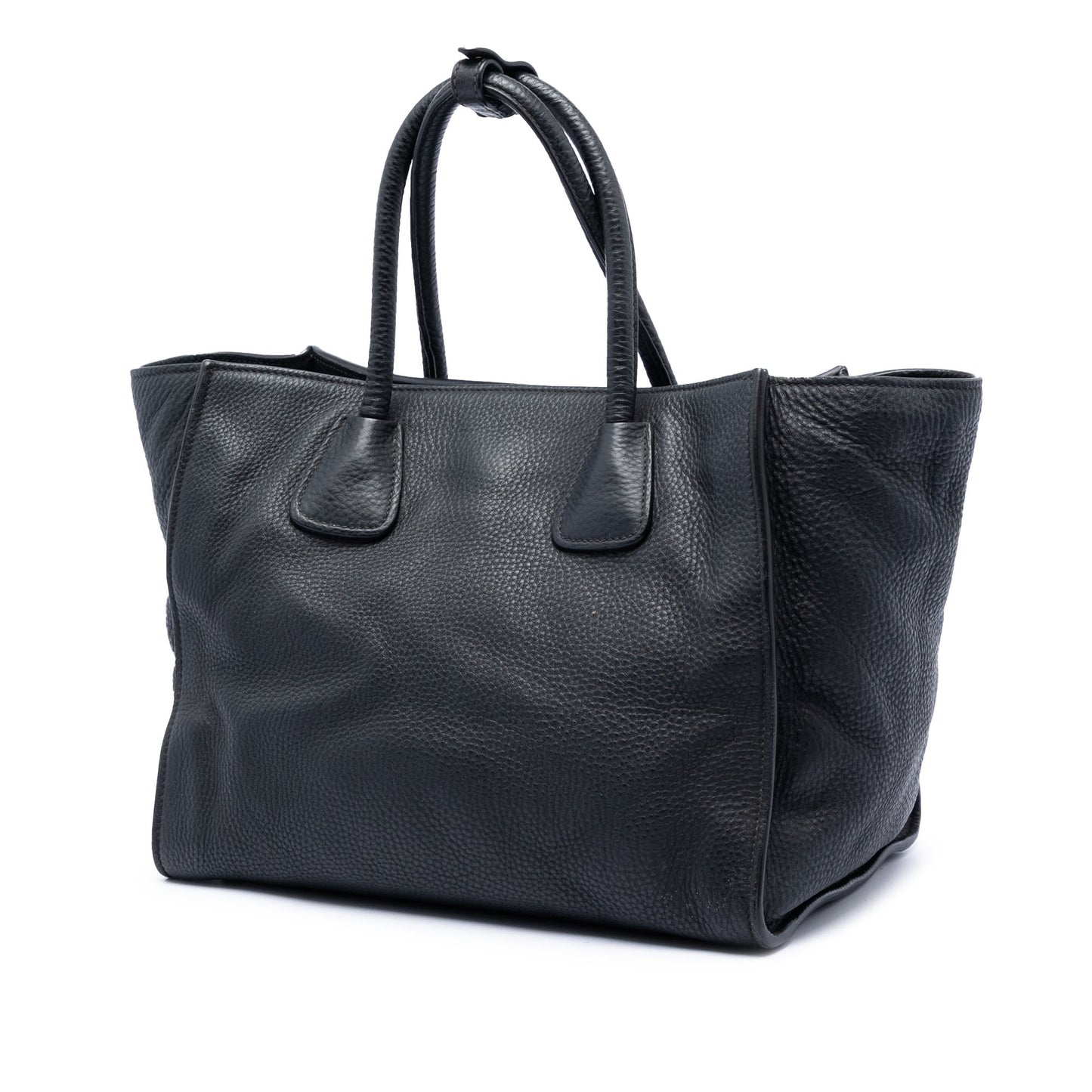 Prada Vitello Daino Front Pocket Open Convertible Tote