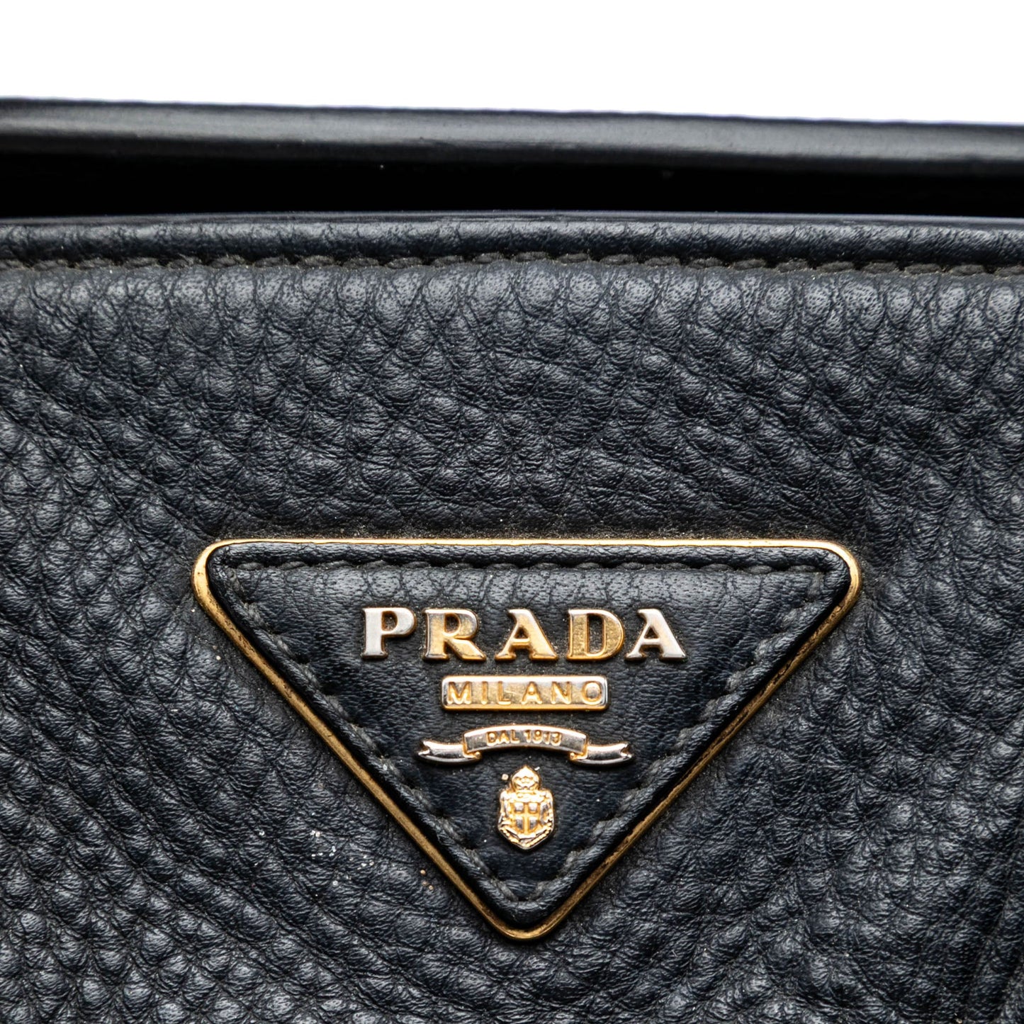 Prada Vitello Daino Front Pocket Open Convertible Tote