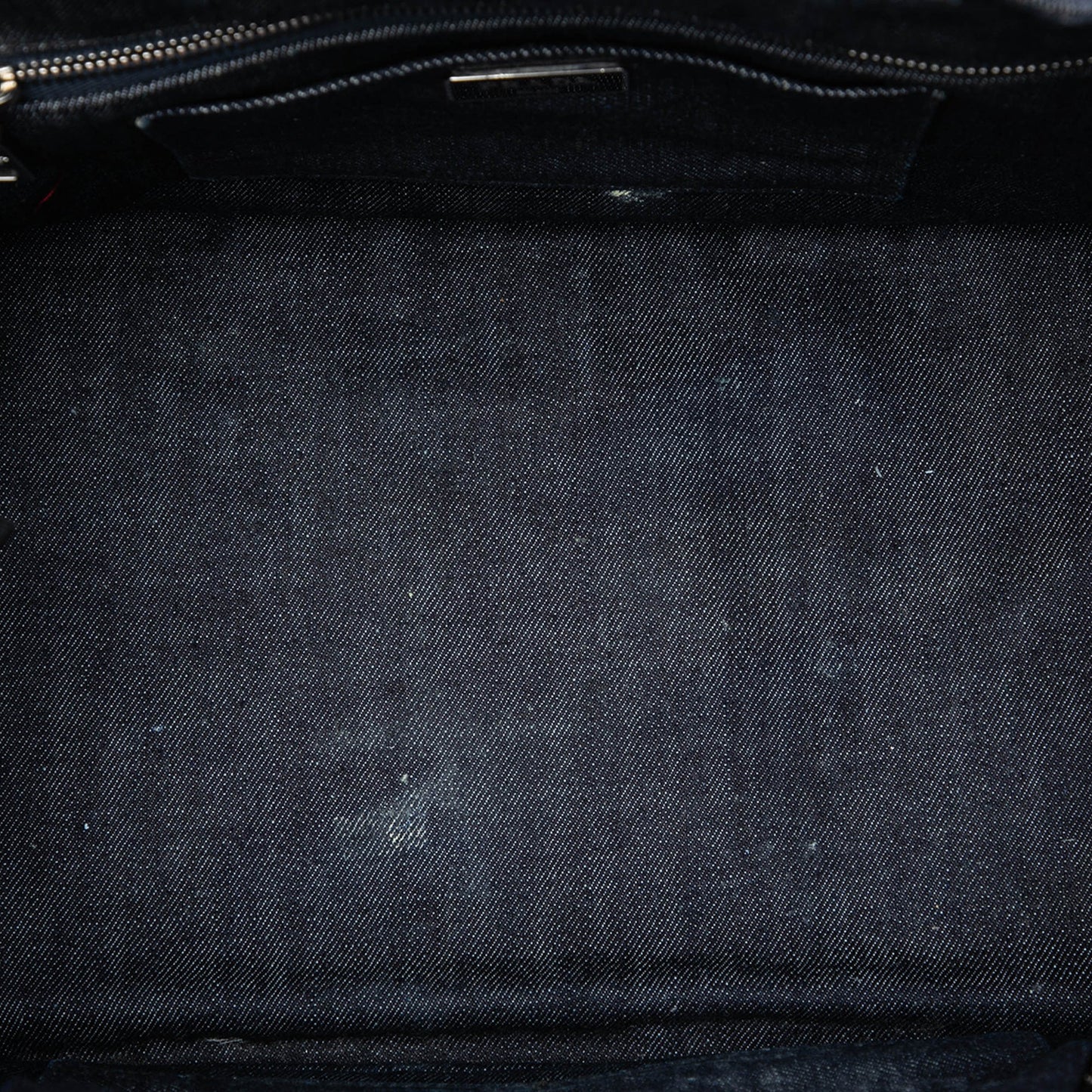 Prada Studded Denim Canapa Logo Satchel