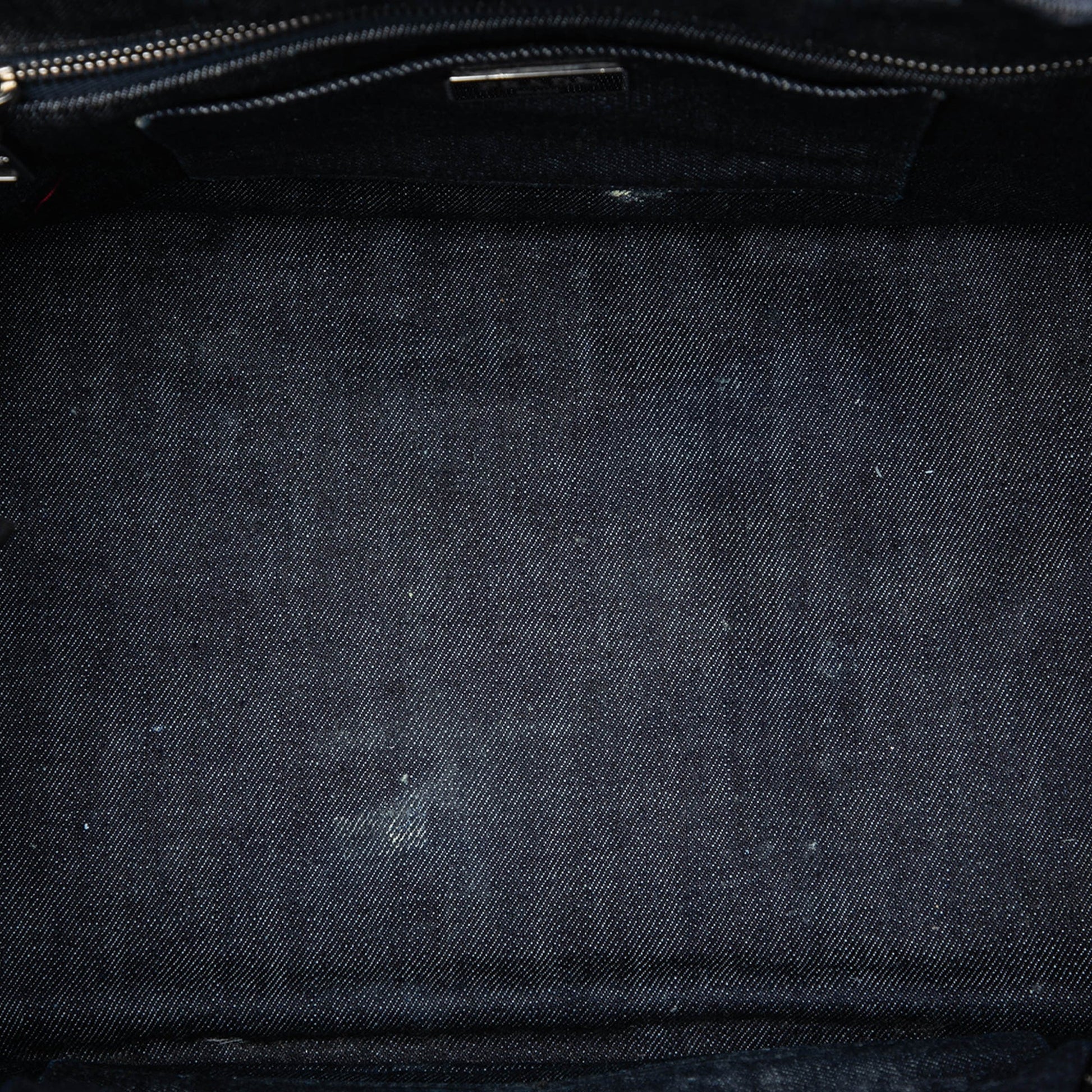 Prada Studded Denim Canapa Logo Satchel