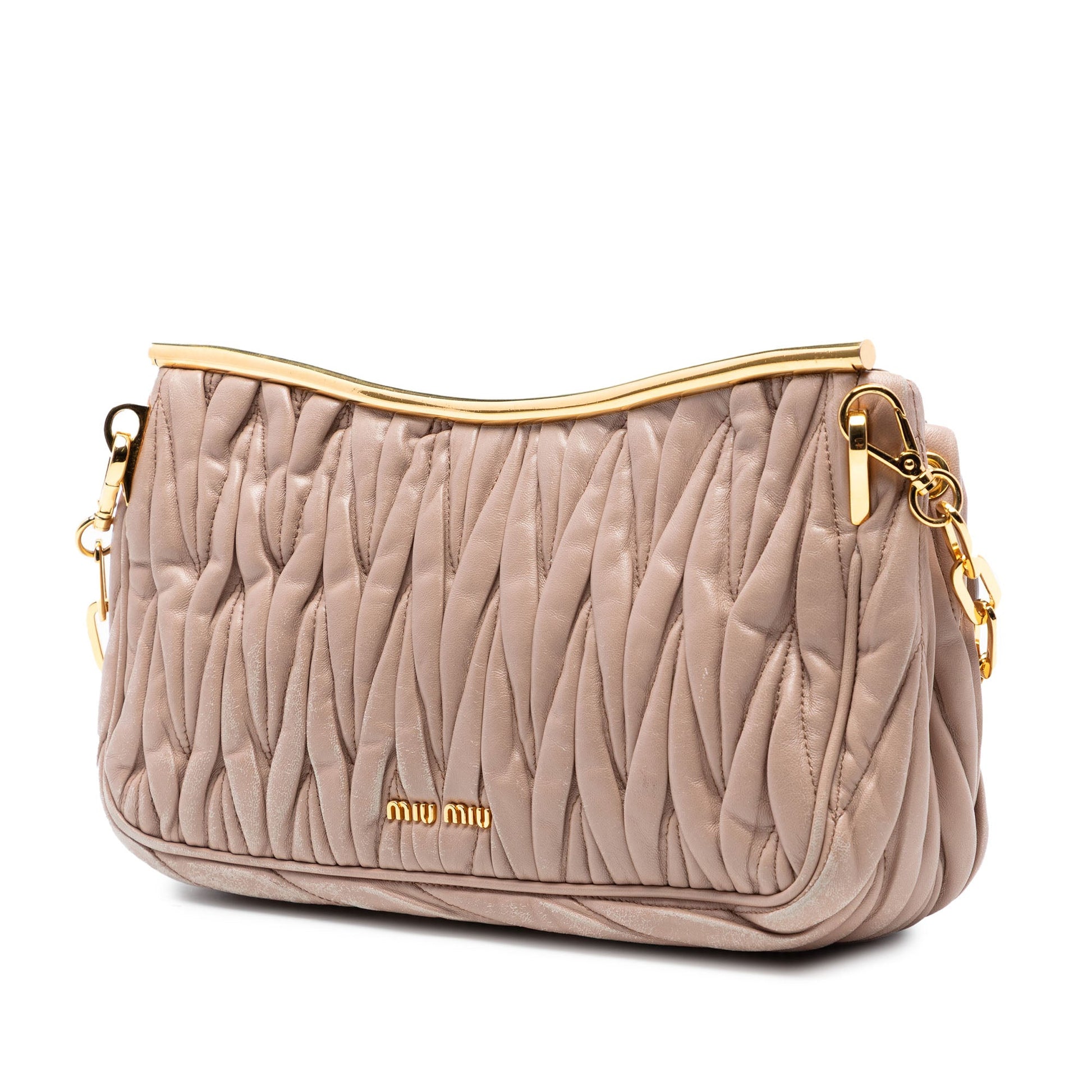 Miu Miu Matelasse Nappa Frame Shoulder Bag