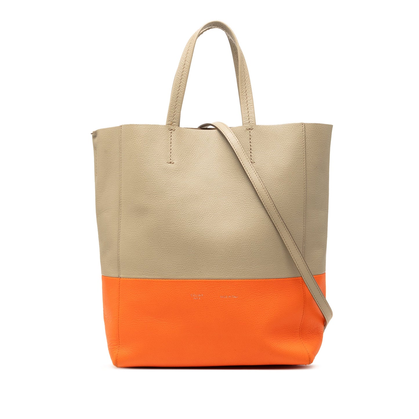 Celine Small Bicolor Leather Vertical Cabas