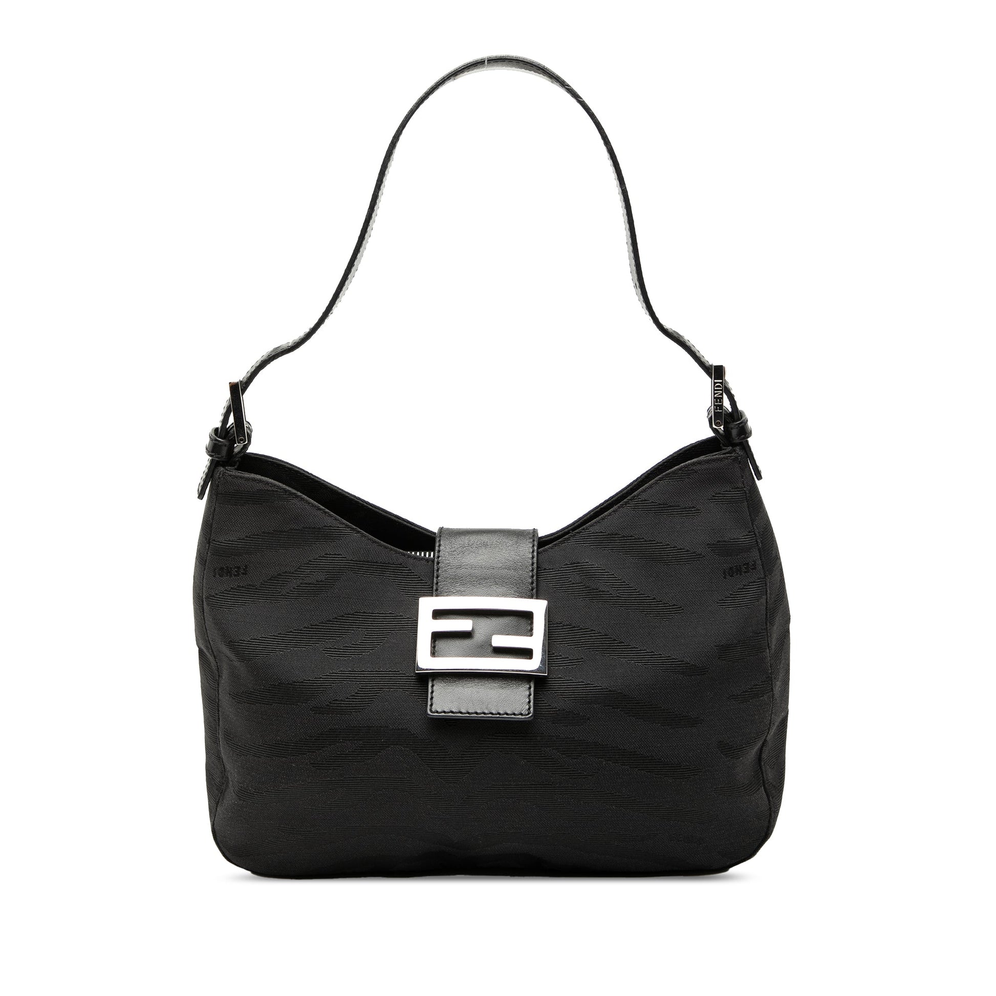 Fendi FF Zebra Print Canvas Shoulder Bag