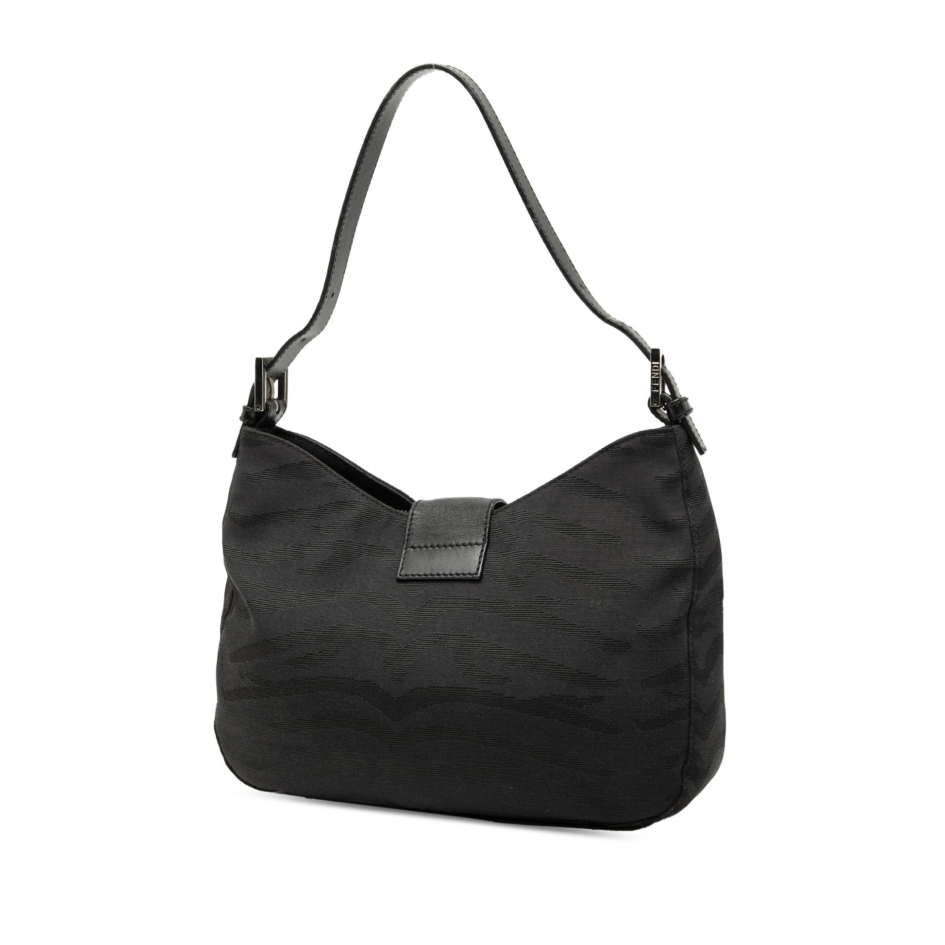 Fendi FF Zebra Print Canvas Shoulder Bag