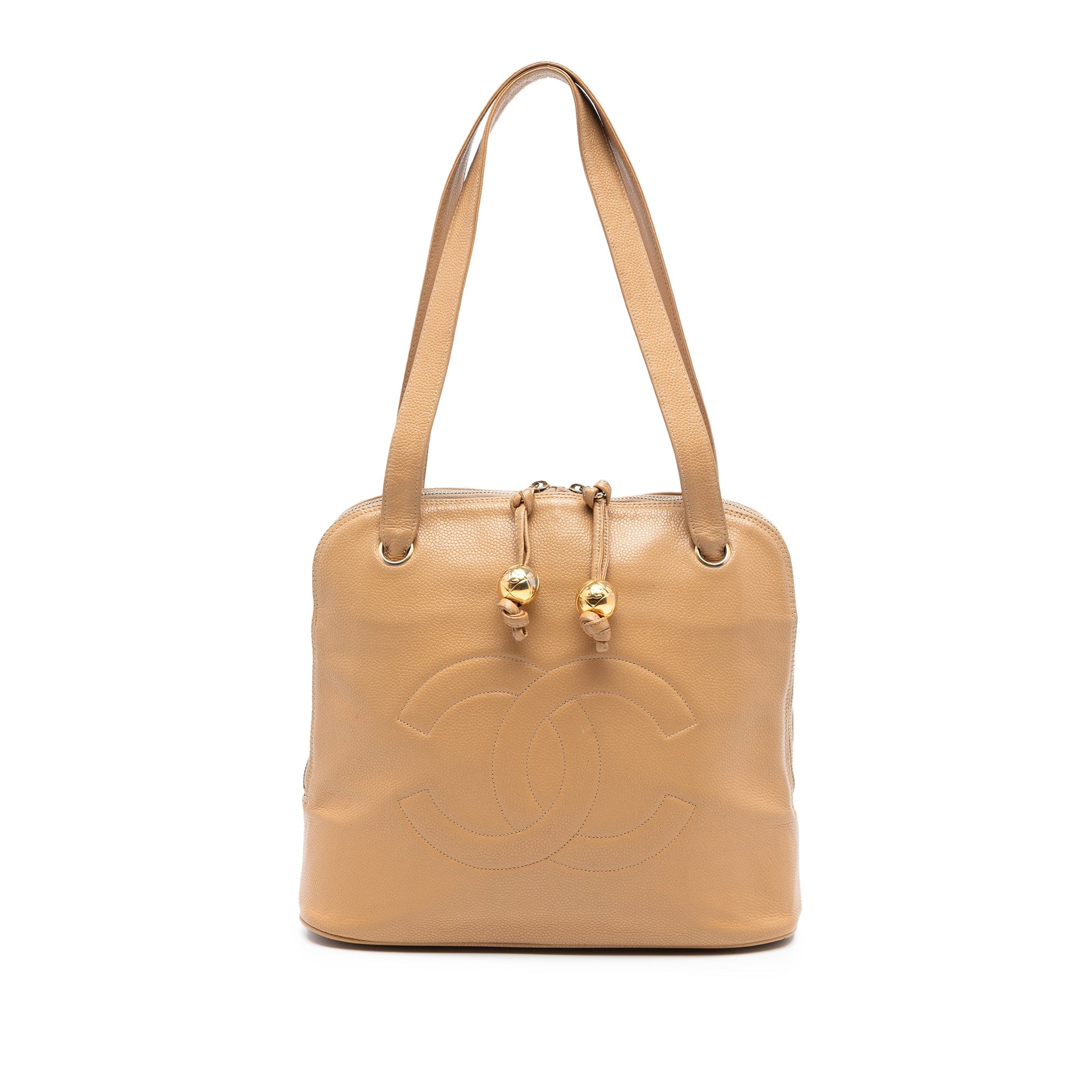 Chanel CC Caviar Two Way Zip Shoulder Bag