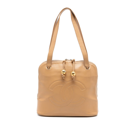 Chanel CC Caviar Two Way Zip Shoulder Bag