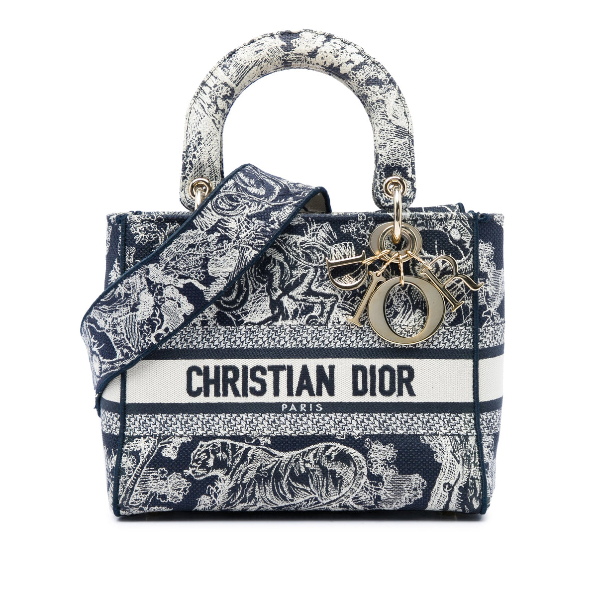Dior Medium Embroidered Canvas Toile de Jouy Lady D Lite