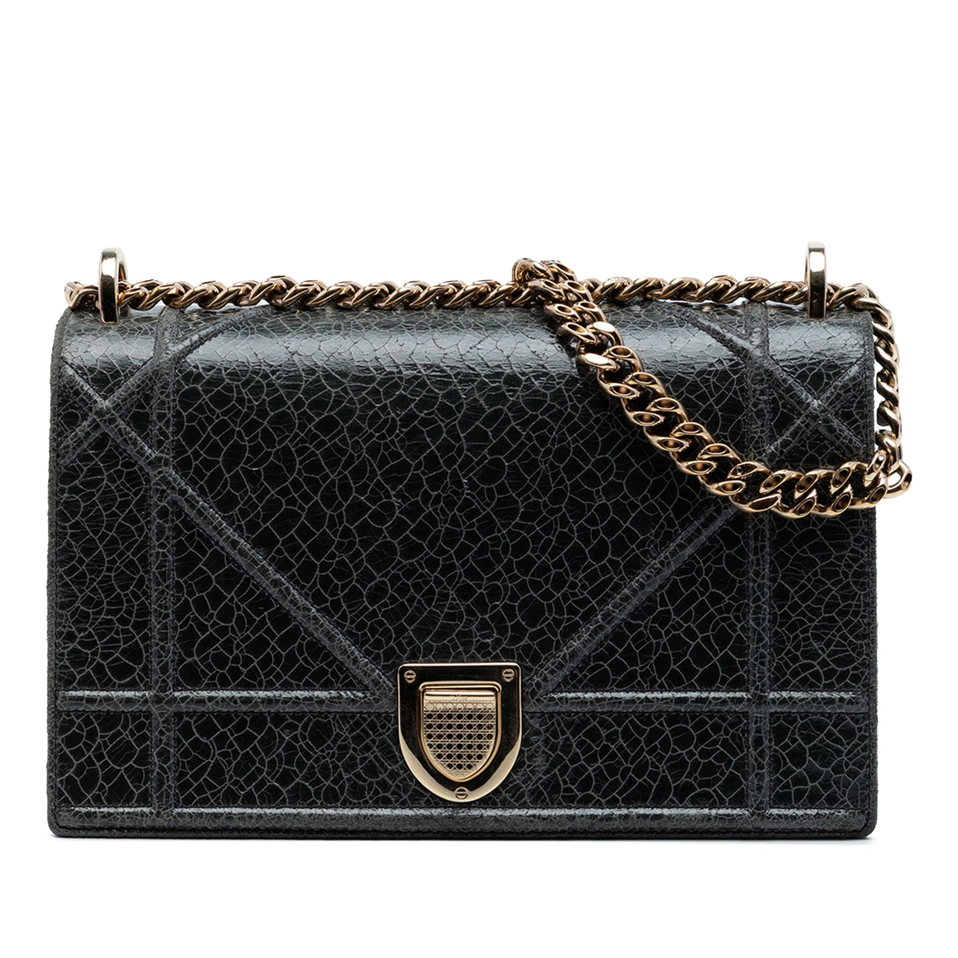 Dior Medium Crackled Deerskin Diorama Flap